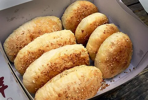 shaobing: a baked, layered flatbread, sometimes with sesame on top, in northern Chinese cuisine