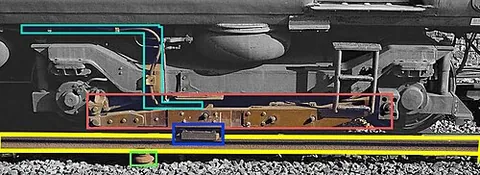 shoegear: train equipment, usually mounted on bogies, used to transfer electric current from the third rail