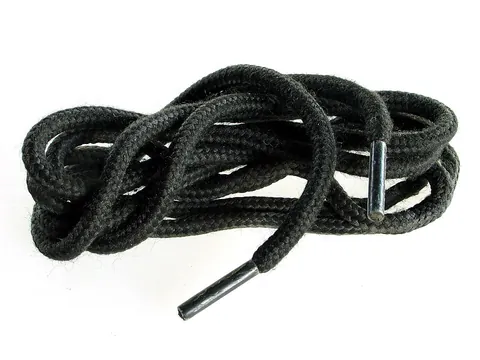 shoestring: the string or lace used to secure a shoe to the foot; a shoelace