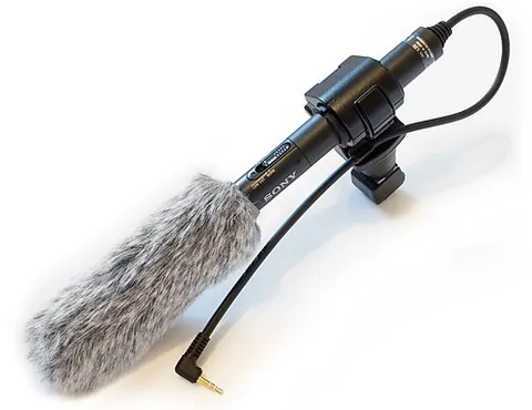 shotgun mic: a shotgun microphone