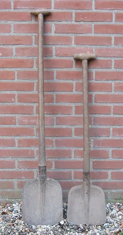 shovel: a hand tool with a handle, used for moving portions of material such as earth, snow, and grain from...