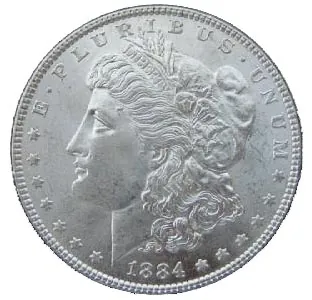 silver dollar: a dollar coin, whether made from silver or not