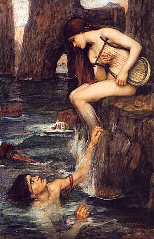 siren: one of a group of nymphs who lured mariners to their death on the rocks