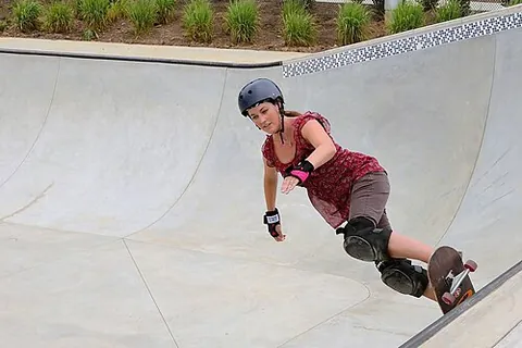 skatepark: a recreational area designed for skateboarders