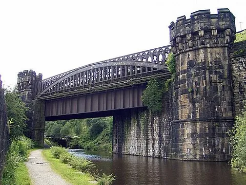 skew bridge: a bridge built obliquely from bank to bank, as sometimes required in railway or highway engineering