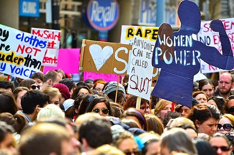 slutwalk: a kind of protest march against rape culture and slut-shaming, generally led by young women who...