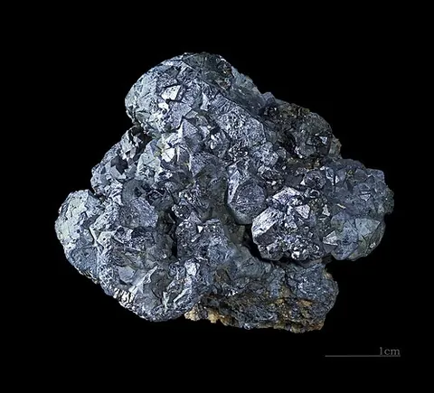 smaltite: a variety of skutterudite with the chemical formula (Co,Fe,Ni)As₂, crystallizing in the cubic system