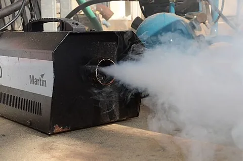 smoke machine: a device that emits a dense vapour that appears similar to fog or smoke, used in theatre, film and...