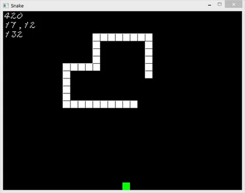 snake game: a genre of video game in which the player controls a continuously moving and progressively...
