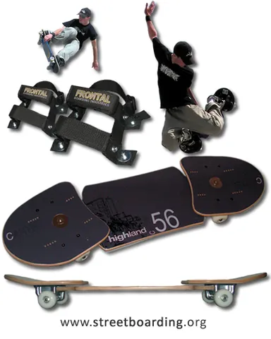 snakeboard: a form of skateboard with two connected footboards, allowing for greater freedom of movement