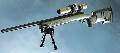 sniper rifle: a long-range rifle, usually equipped with a telescopic sight and often a night vision device