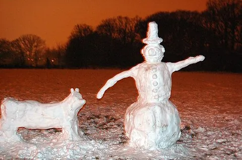 snowdog: a visual representation of a dog made from snow
