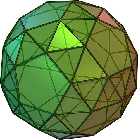 snub dodecahedron: a polyhedron that has 12 pentagonal and 80 triangular faces and is an Archimedean solid