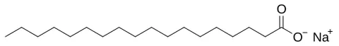 sodium stearate: the sodium salt of stearic acid; a constituent of soap