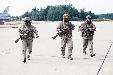 soldier: a member of a ground-based army, of any rank, but especially an enlisted member