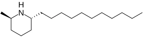 solenopsin: an alkaloid, with chemical formula C₁₇H₃₅N, that is considered the primary toxin in fire ant venom...
