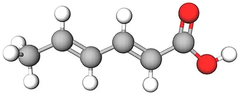 sorbic acid: an unsaturated aliphatic carboxylic acid, CH₃.CH:CH.CH:CH.COOH, found in Rowan berries, and used as...