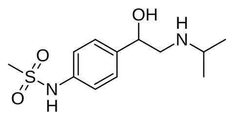sotalol: a beta-adrenergic blocking agent administered in the form of its hydrochloride C₁₂H₂₀N₂O₃S·HCl to...
