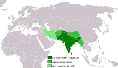 south asia: a geographic region of Asia, comprising all the countries of the Indian subcontinent (principally...