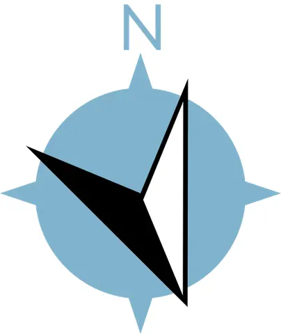south-southeast: the compass point halfway between southeast and south; specifically at a bearing of 157.5°