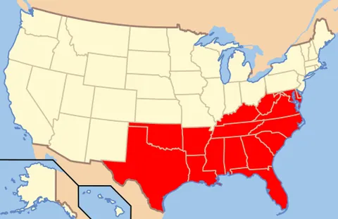 southern united states: an expansive region encompassing the southeastern and south-central part of the United States
