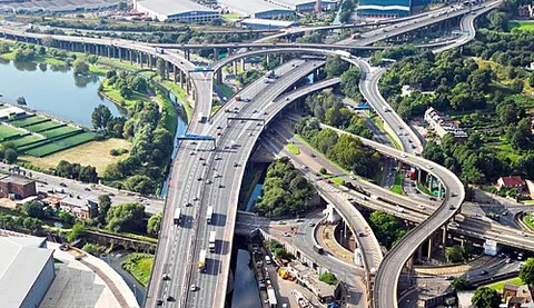 spaghetti junction: a complicated interchange with many intertwining roads