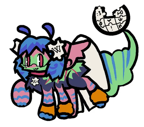sparkledog: a fictional anthropomorphic character, most commonly a canine, that has strikingly vibrant colors...