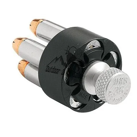 speed loader: a pressed metal (or plastic) clip, holding a set number of cartridges for a firearm, and used for...