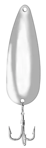 spoon lure: an oblong, concave lure, usually of metal or shell, shaped like the bowl of a spoon