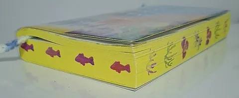 sprayed edges: the edges of a book's pages that have been coloured and/or patterned