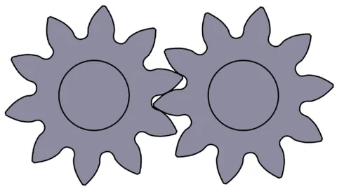 spur gear: the simplest type of gear wheel, with teeth projecting radially, parallel to its axis