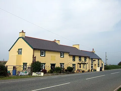 square and compass: a small village in Llanrhian community, north-west Pembrokeshire, Wales (OS grid ref SM8431)