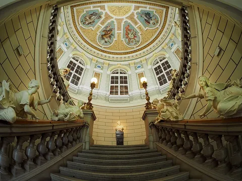 staircase: a flight of stairs; a stairway