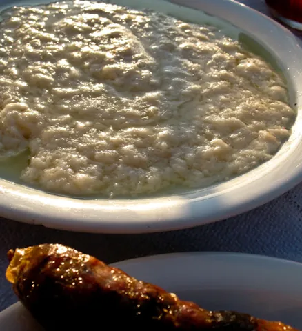 staka: a type of roux particular to Cretan cuisine, prepared by cooking sheep's milk cream over a low...