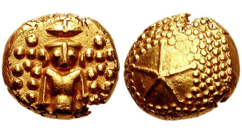 star pagoda: a gold coin (pagoda) issued by the British East India Company at Madras in the 18th & early 19th...