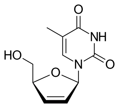 stavudine: a synthetic antiretroviral nucleoside drug C₁₀H₁₂N₂O₄ that is an analog of thymidine and a reverse...