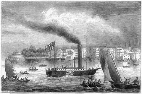 steamboat: a boat or vessel propelled by steam power