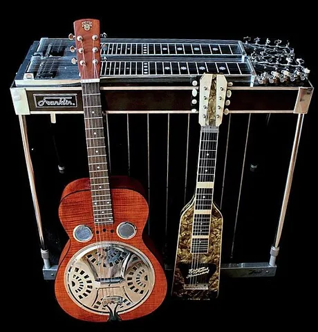 steel guitar: a method of playing slide guitar using a steel (a kind of slide)