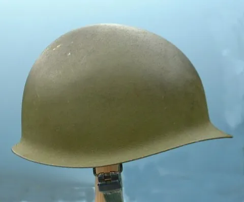 steel pot helmet: a style of soldier's helmet resembling the helmet used by U.S. soldiery from World War II, the...