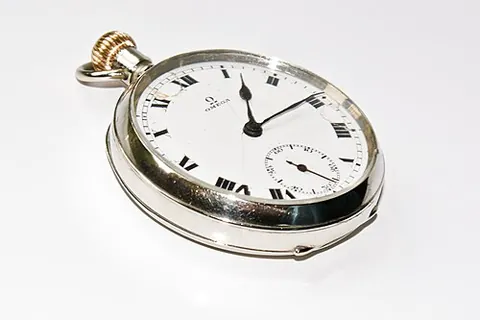 stem-winder: a watch that is wound up by turning a small knob on a stem which holds a gear winding the mainspring