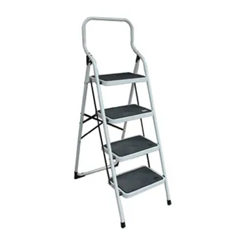 step ladder: a ladder with steps or treads instead of rungs that is hinged in the middle to form an inverted V,...