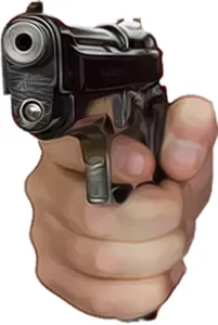 stickup: a robbery at gunpoint
