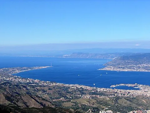 strait of messina: the narrow section of water between the eastern tip of Sicily and the southern tip of mainland Italy