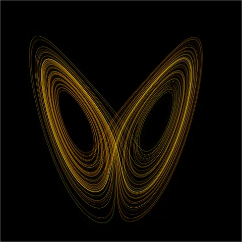 strange attractor: an attractor that has a non-integer dimension or whose dynamics on it are chaotic