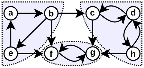 strongly connected component: given a directed graph, a maximal strongly connected subgraph