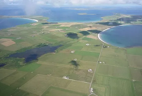 stronsay: an island of the Orkney Islands council area, Scotland (OS grid ref HY62)