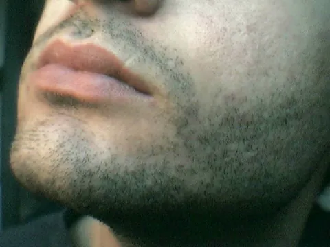 stubble: short, coarse hair, especially on a man’s face