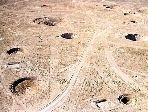 subsidence crater: a hole or depression left on the surface of an area which has had an underground (usually nuclear)...