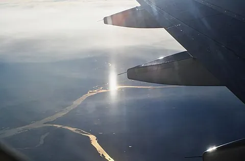 subsun: an area of the air which appears to glow because of the many tiny ice crystals that are suspended...