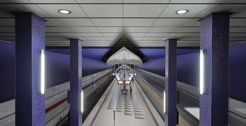 subway: an underground railway, especially for mass transit of people in urban areas